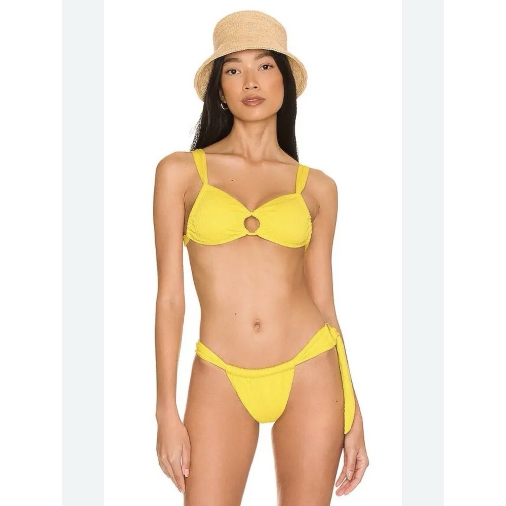 Vix Paula Hermanny Bikini Set Size S Yellow Textured Ring Luna Luxury